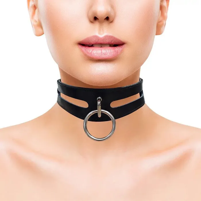 Rouge Garments Leather Fashion Bondage Collar Black Rouge Garments Restraints Rouge Garments Leather Fashion Bondage Collar Black Rouge Garments Restraints