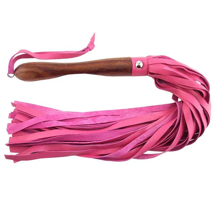 Rouge Garments Wooden Handled Pink Leather Flogger Rouge Garments Vibrators Rouge Garments Wooden Handled Pink Leather Flogger Rouge Garments Vibrators