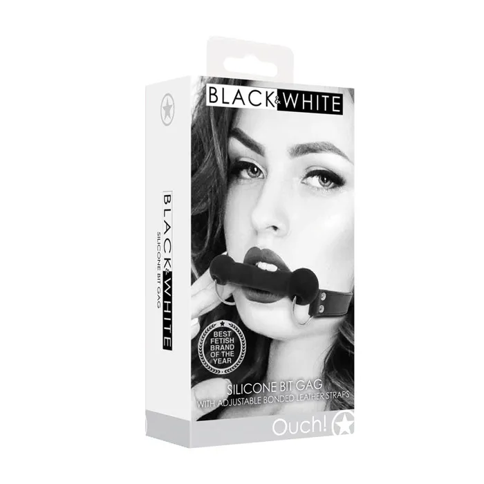 Shots Toys Anal OUCH Black White Silicone Bit Gag With Adjustable Straps Black Mouth Restraint Shots Toys Anal OUCH Black White Silicone Bit Gag With Adjustable Straps Black Mouth Restraint
