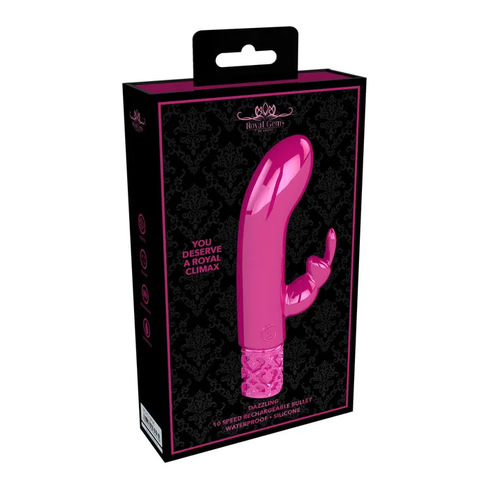 Shots Toys Royal Gems Dazzling Rechargeable Rabbit Bullet Pink Vibrators Shots Toys Royal Gems Dazzling Rechargeable Rabbit Bullet Pink Vibrators