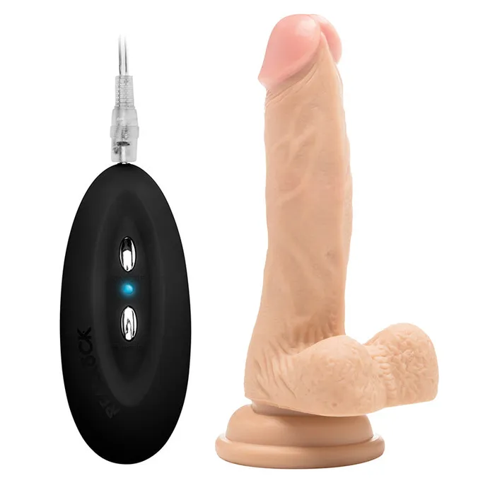 So Luxe Female Sex Toys RealRock 7 Inch Vibrating Realistic Cock With Scrotum So Luxe Female Sex Toys RealRock 7 Inch Vibrating Realistic Cock With Scrotum