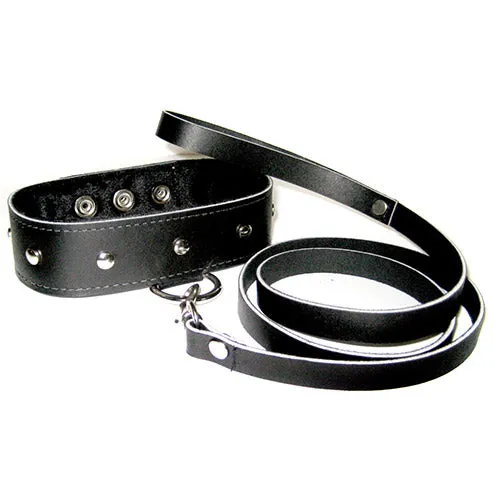 SportSheets Leather Leash And Collar So Luxe Restraints