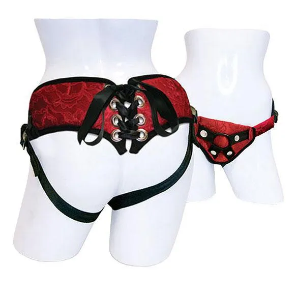 SportSheets Plus Size Red Lace With Satin Corsette Strap On Sportsheets Female Sex Toys SportSheets Plus Size Red Lace With Satin Corsette Strap On Sportsheets Female Sex Toys