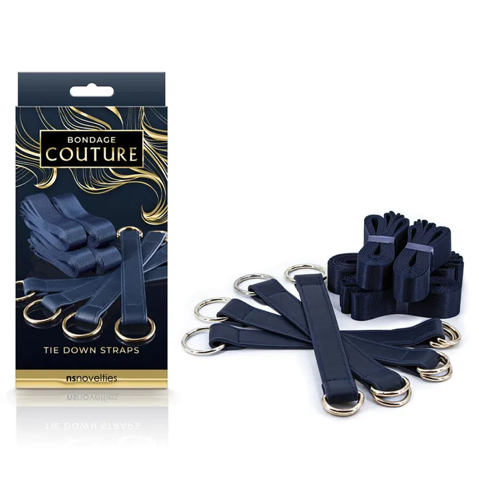 Vibrators NS Novelties Bondage Couture Tie Down Straps Blue Blue Restraints Vibrators NS Novelties Bondage Couture Tie Down Straps Blue Blue Restraints