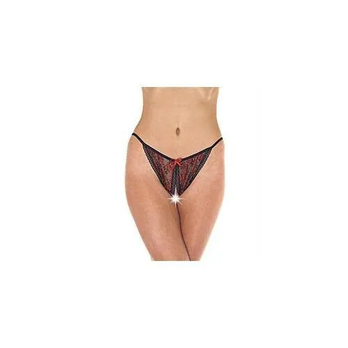 Vibrators Rimba Red And Black Tanga Open Brief
