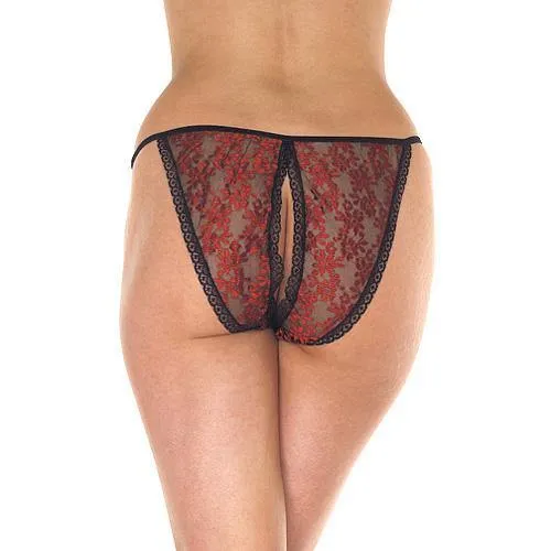 Vibrators Rimba Red And Black Tanga Open Brief Vibrators Rimba Red And Black Tanga Open Brief