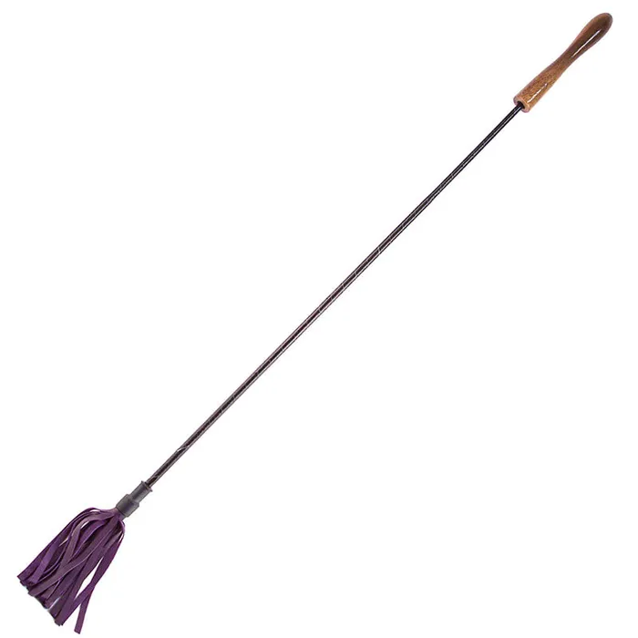 Vibrators Rouge Garments Riding Crop With Wooden Handle Purple So Luxe