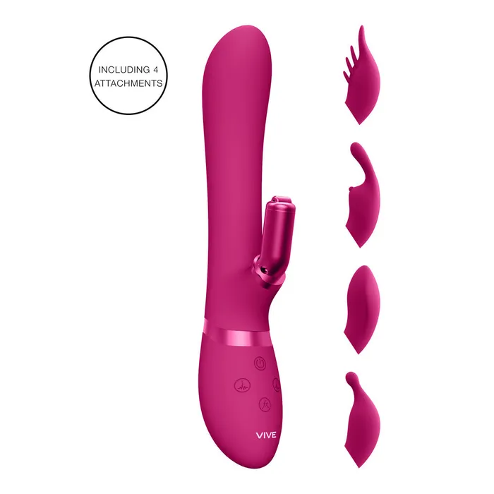 Vive Chou Double Action Interchangeable Rabbit Vibrator Pink Shots Toys Vibrators