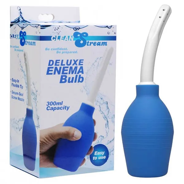 Anal CleanStream Deluxe Enema Bulb Blue Unisex Douche XR Brands