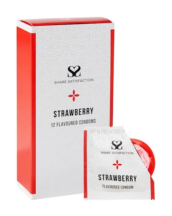 Female Sex Toys Share Satisfaction Share Satisfaction Strawberry Flavoured Condom 12 Pack Female Sex Toys Share Satisfaction Share Satisfaction Strawberry Flavoured Condom 12 Pack