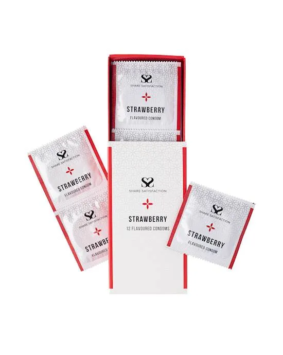 Female Sex Toys | Share Satisfaction Share Satisfaction Strawberry Flavoured Condom 12 Pack Female Sex Toys | Share Satisfaction Share Satisfaction Strawberry Flavoured Condom 12 Pack
