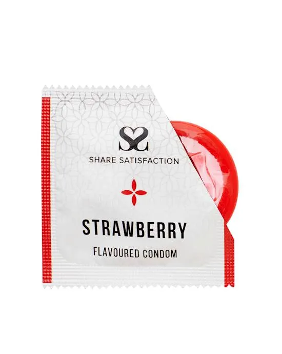 Female Sex Toys | Share Satisfaction Share Satisfaction Strawberry Flavoured Condom 12 Pack Female Sex Toys | Share Satisfaction Share Satisfaction Strawberry Flavoured Condom 12 Pack