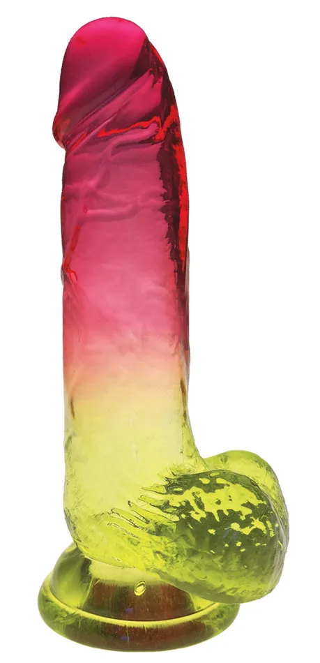 Icon Brands Dildos Shades 8 Inch Gradient Dong Pink and Yellow