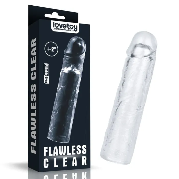 Lovetoy Clear Penis Extender Sleeve Plus 2in Male Sex Toys