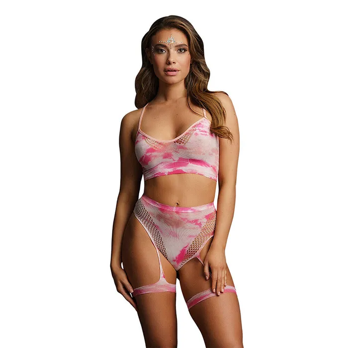 Shots Toys Couples Le Desir Bliss Tie Dye 2 Piece Set With Garters UK 6 to 14 Shots Toys Couples Le Desir Bliss Tie Dye 2 Piece Set With Garters UK 6 to 14