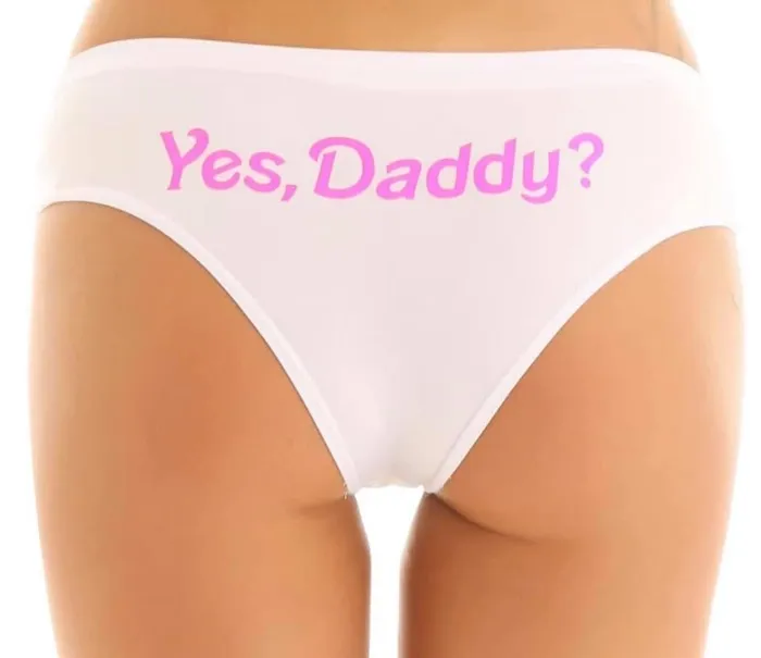 Vibrators Perfectly Incorrect White and Pink Yes Daddy Panties