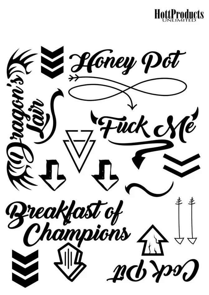 Vibrators Hott Products Hott Products Erotic Tattoos Assorted