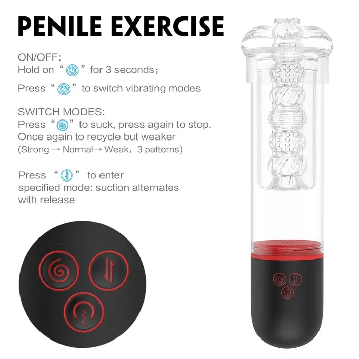 9 Patterns 34 Suctions Transparent Male Masturbator Realistic Stimulation Sorlove Male Sex Toys