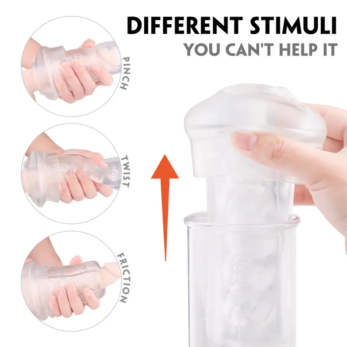 9 Patterns 34 Suctions Transparent Male Masturbator Realistic Stimulation Sorlove Male Sex Toys