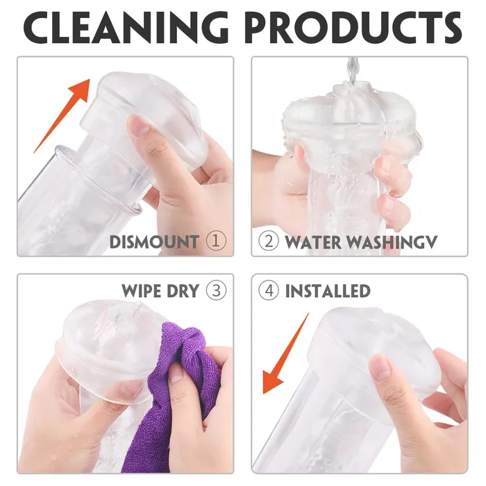 9 Patterns 34 Suctions Transparent Male Masturbator Realistic Stimulation Sorlove Male Sex Toys