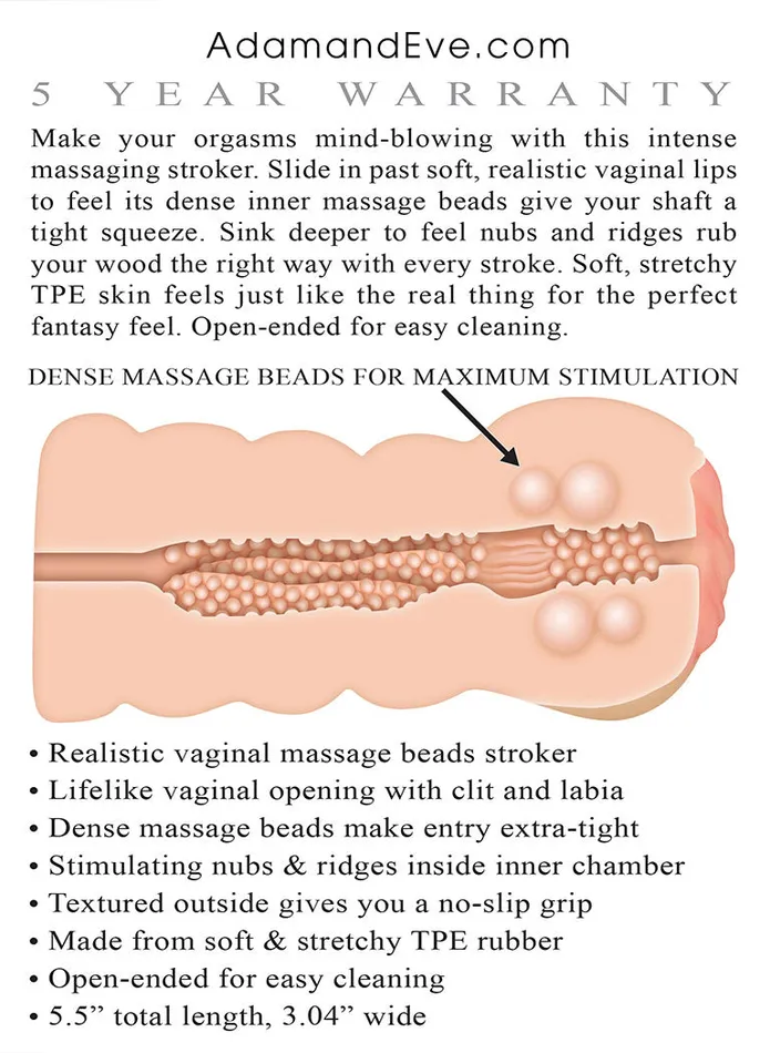 Adam Eve Male Sex Toys Adam Eve Adams Tight Stroker w Massage Beads