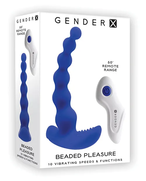 Anal Gender X Beaded Pleasure Anal Vibe Blue Evolved Novelties INC