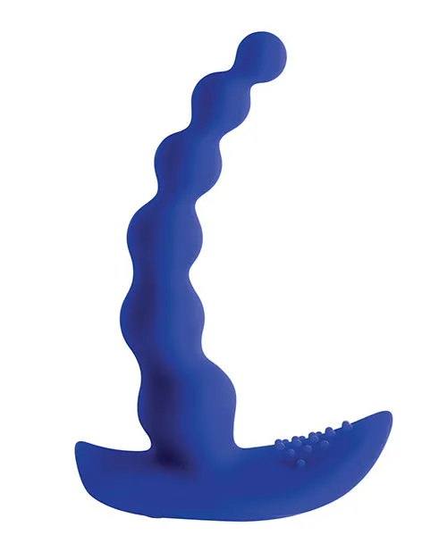 Anal Gender X Beaded Pleasure Anal Vibe Blue Evolved Novelties INC