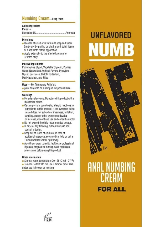 Anal Numb AF Anal Numbing Cream Unflavored AF