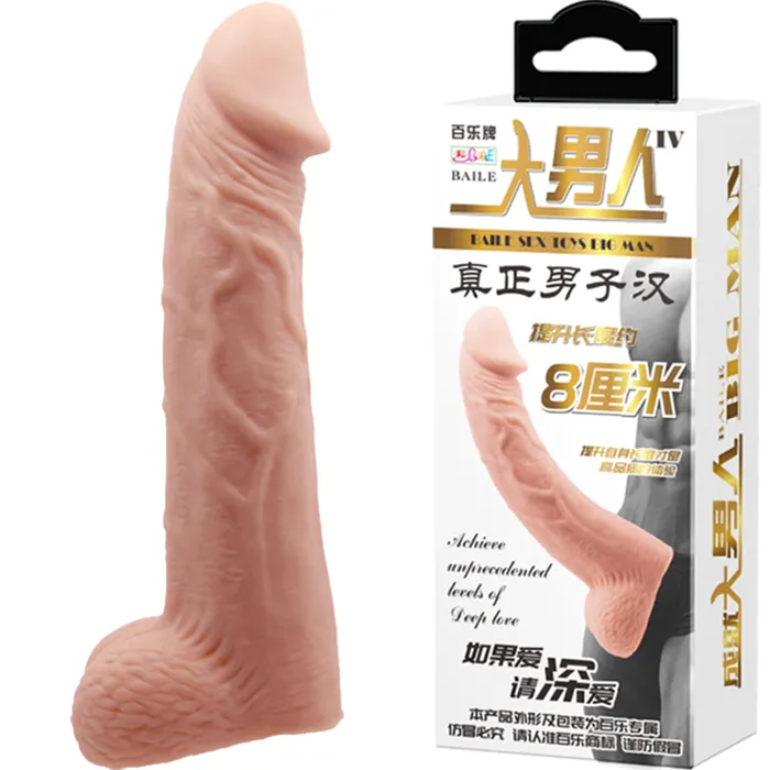 Baile Male Sex Toys Baile Large Realistic Penis Extender Sleeve Couples Cock Ring 21cm Baile Male Sex Toys Baile Large Realistic Penis Extender Sleeve Couples Cock Ring 21cm