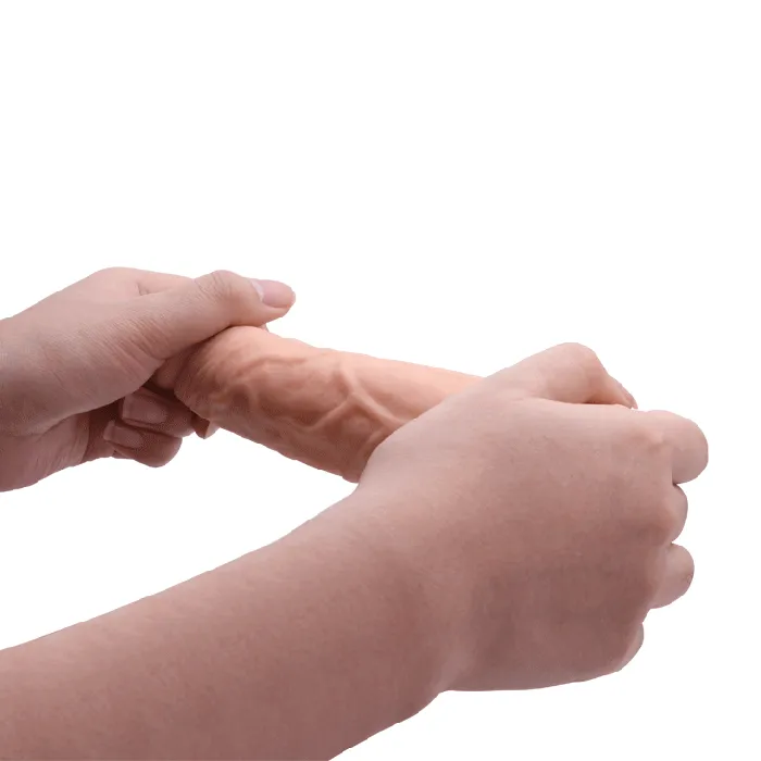 Baile Male Sex Toys Baile Large Realistic Penis Extender Sleeve Couples Cock Ring 21cm