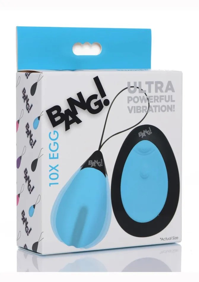 BANG Female Sex Toys Bang 10x Rechargeable Silicone Vibrating Egg with Remote Control