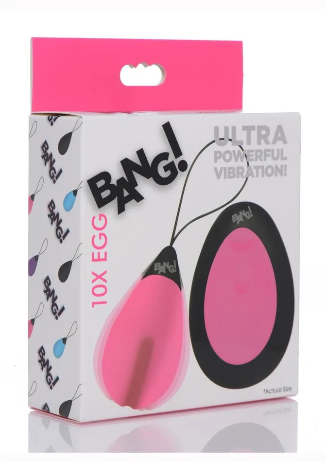 BANG Female Sex Toys Bang 10x Rechargeable Silicone Vibrating Egg with Remote Control