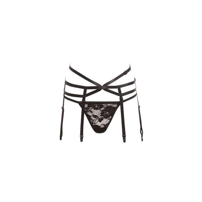 Barely Bare Anal Barely Bare Strappy Garter Panty Black