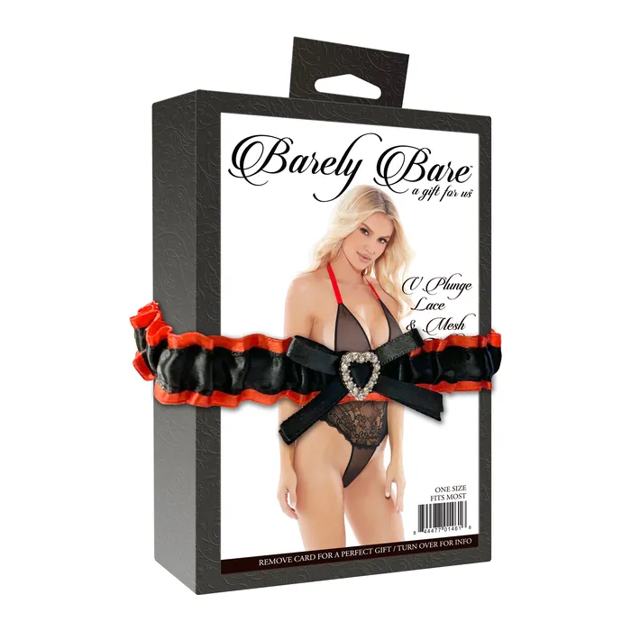 Barely Bare Anal Barely Bare V Plunge Lace Mesh Teddy Black
