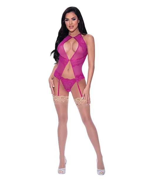 Berrylicious Lace Halter Basque Set Pink SM Magic Moments Intl Anal