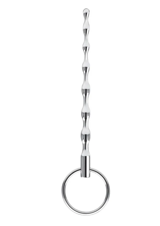 Blue Line Ribbed Urethral Sound 425in Stainless Blue Line CandB Gear Male Sex Toys