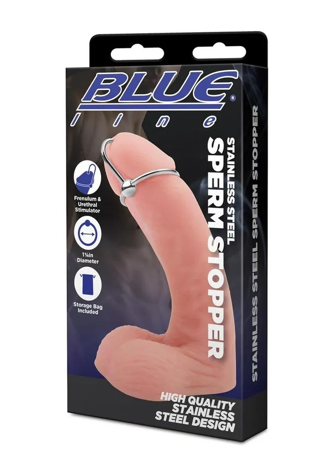 Blue Line Stainless Steel Sperm Stopper Blue Line CandB Gear Dildos