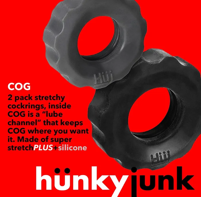Blue Ox Designs LLCDba Oxballs Male Sex Toys Hunky Junk Cog 2 Size Double Pack CRing
