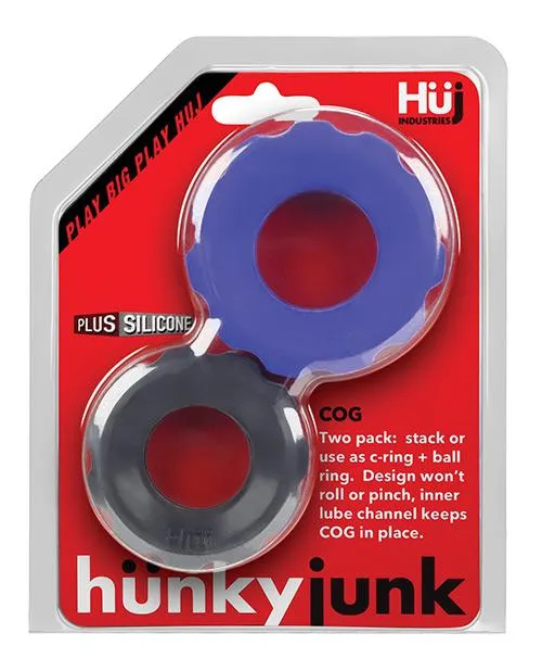 Blue Ox Designs LLCDba Oxballs Male Sex Toys Hunky Junk Cog 2 Size Double Pack CRing