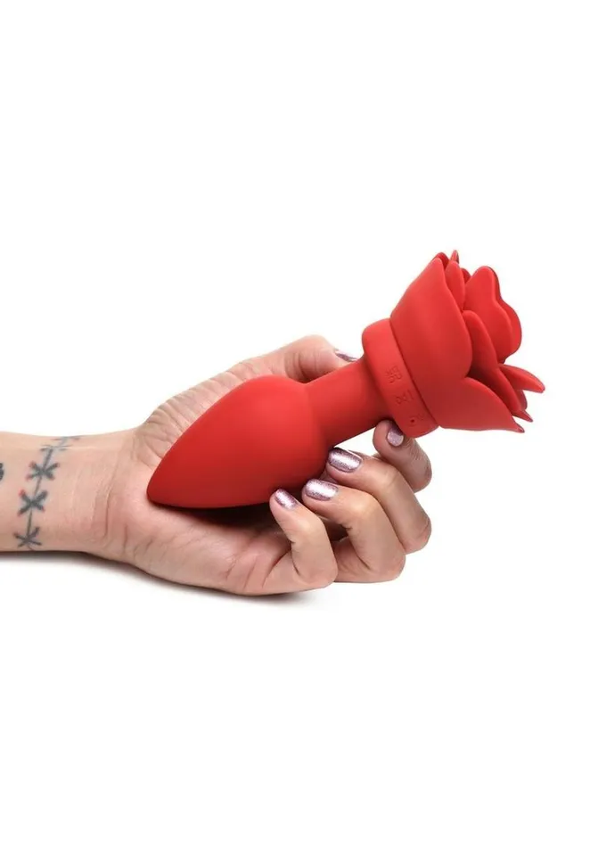 Booty Sparks Male Sex Toys Booty Sparks 28x Rechargeable Silicone Vibrating Rose Anal Plug with Remote Control