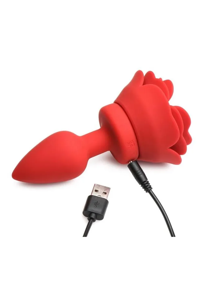 Booty Sparks Male Sex Toys Booty Sparks 28x Rechargeable Silicone Vibrating Rose Anal Plug with Remote Control