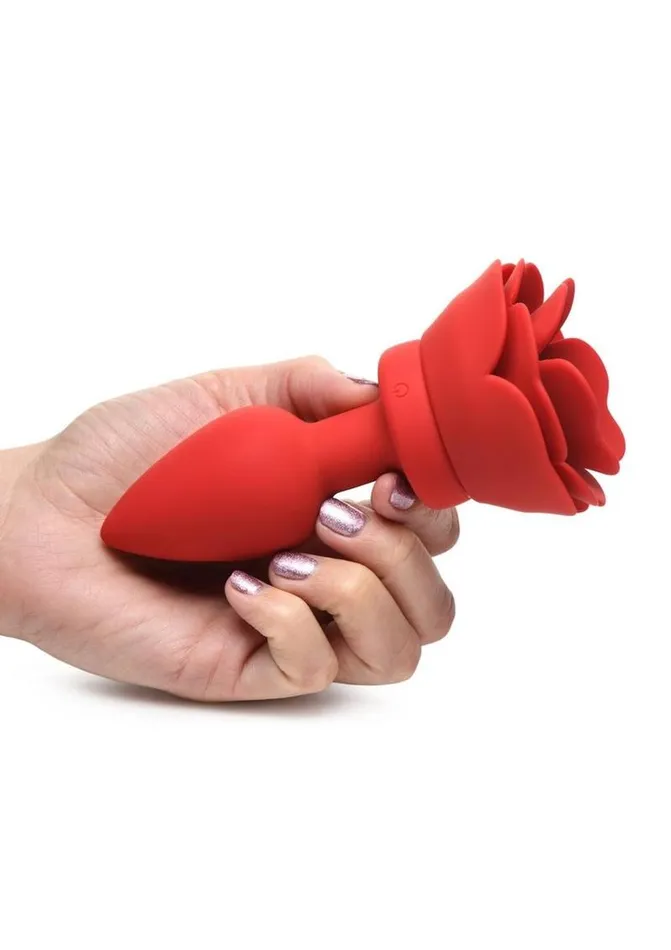 Booty Sparks Male Sex Toys Booty Sparks 28x Rechargeable Silicone Vibrating Rose Anal Plug with Remote Control
