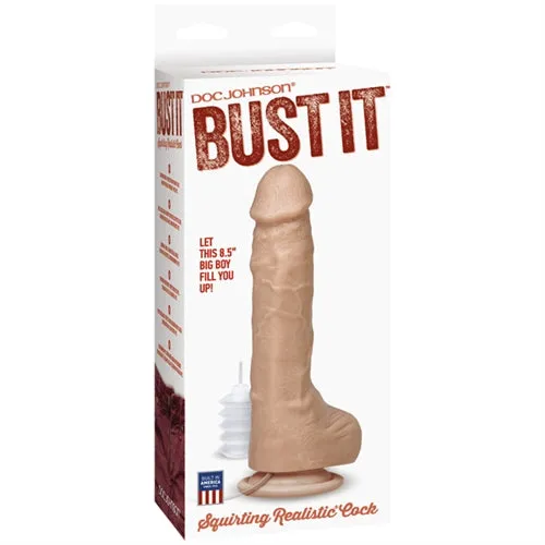 Bust It Squirting Realistic Cock w 1oz Nut Butter Doc Johnson Dildos