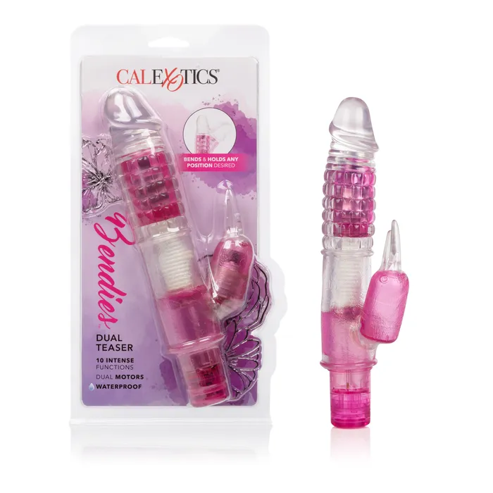 CalExotics Vibrators Bendies Dual Motor Dual Teaser Rabbit