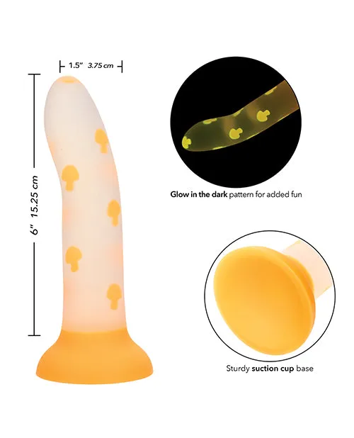 California Exotic Novelties Dildos Glow Stick Mushroom GlowintheDark Dildo Orange