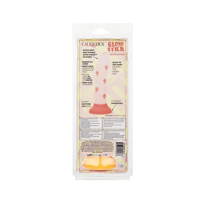 California Exotic Novelties Dildos Glow Stick Mushroom GlowintheDark Dildo Orange
