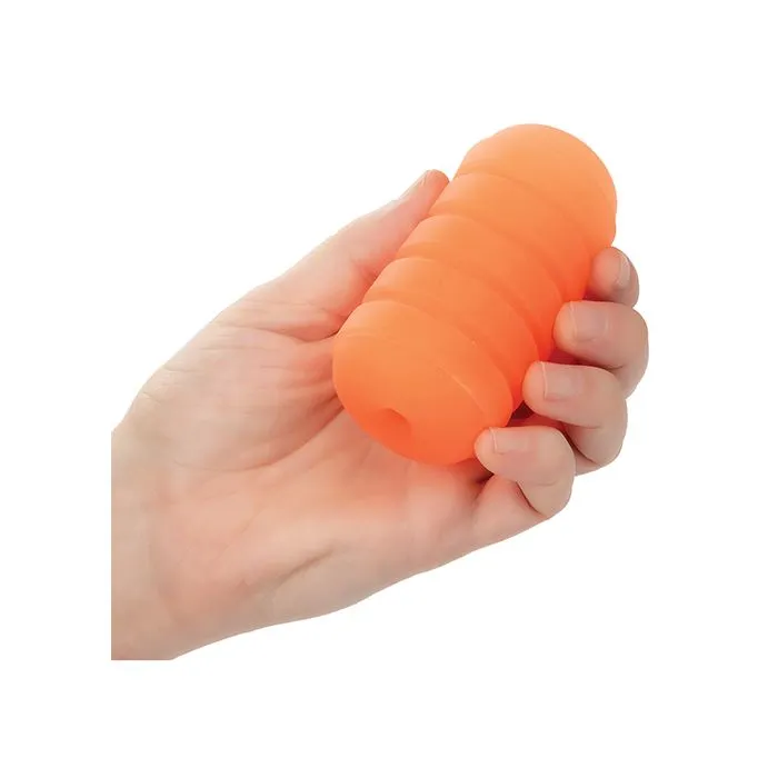 California Exotic Novelties Male Sex Toys Pop Sock Ribbed Masturbator Orange