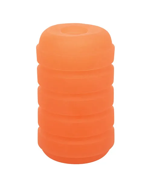 California Exotic Novelties Male Sex Toys Pop Sock Ribbed Masturbator Orange