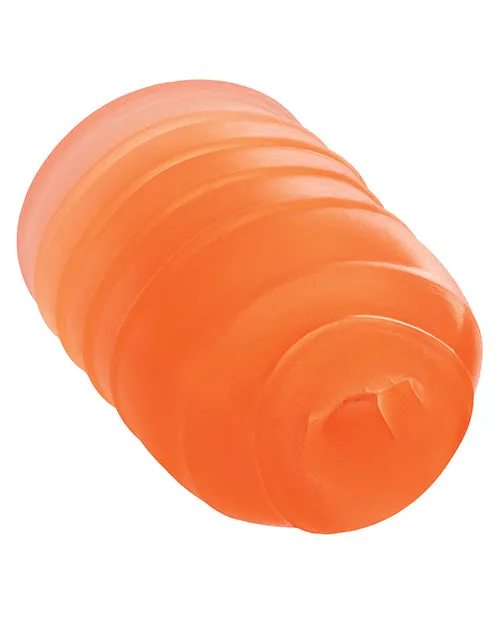 California Exotic Novelties Male Sex Toys Pop Sock Ribbed Masturbator Orange