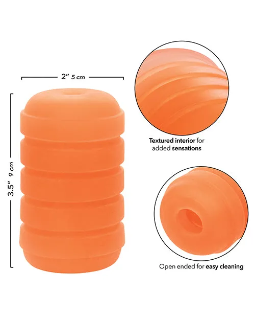 California Exotic Novelties Male Sex Toys Pop Sock Ribbed Masturbator Orange